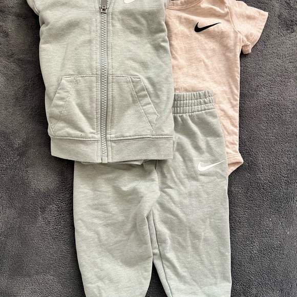 Nike Gray Tracksuit with Pink Onesie - Picture 2 of 2